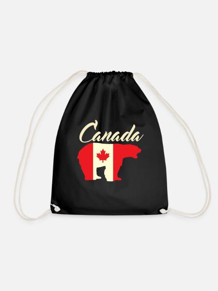 Cool Canada Bear With Flag Vintage Country Love - Turnbeutel - Schwarz
