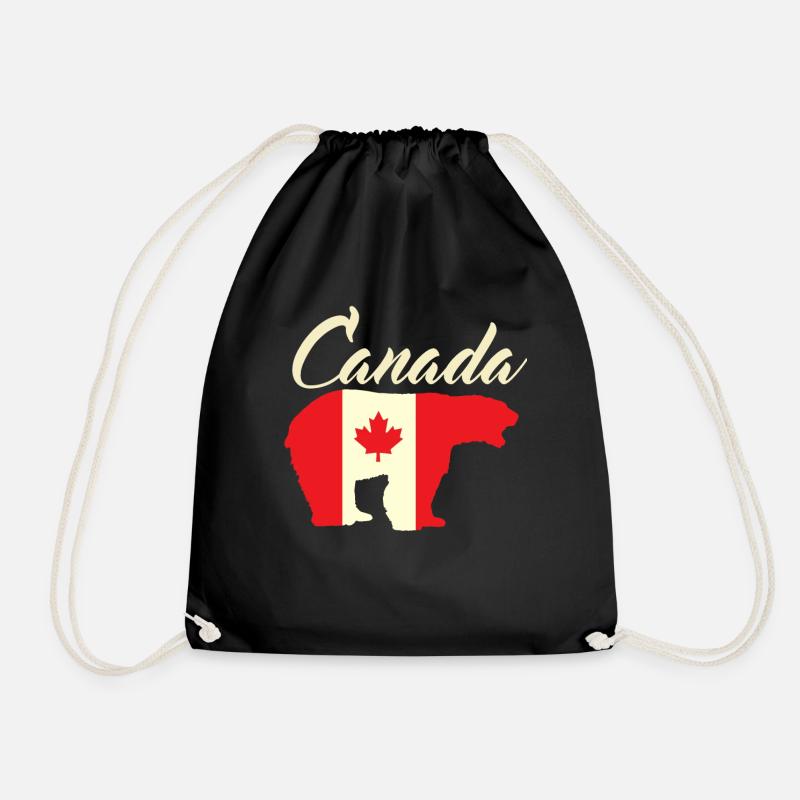 Cool Canada Bear With Flag Vintage Country Love - Turnbeutel - Schwarz