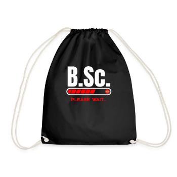 B.Sc. Loading Please Wait Bachelor of Science Gift - Drawstring Bag - black - Front