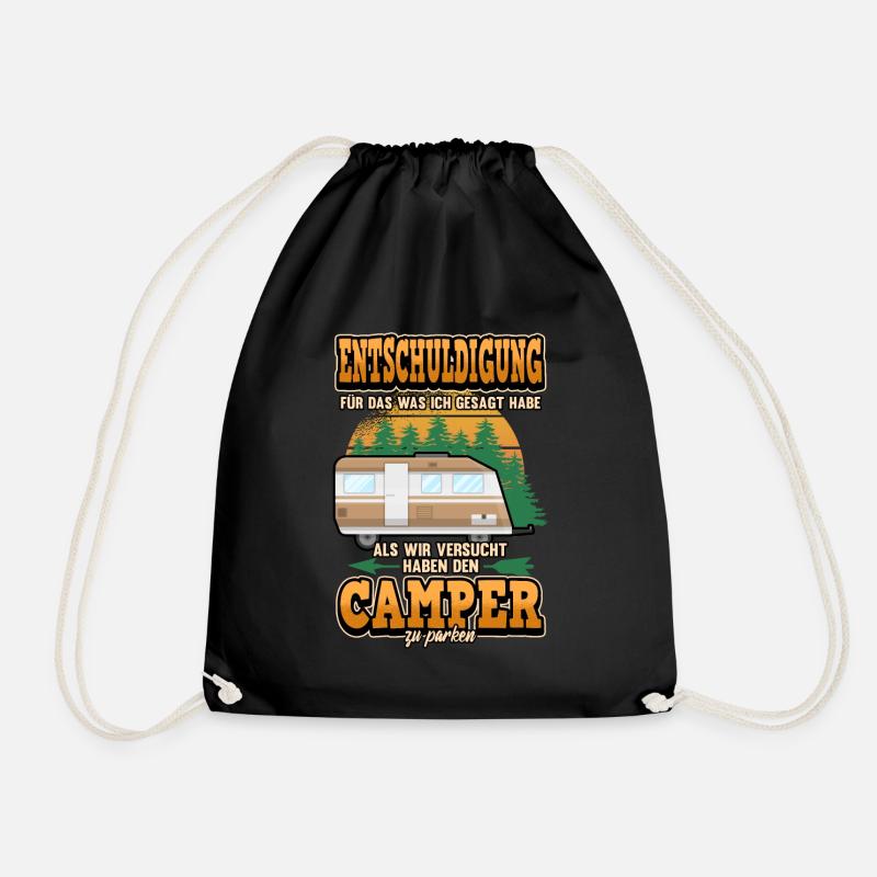 Lustig Wohnwagen Camper Campen Spruch Geschenk - Turnbeutel - Schwarz