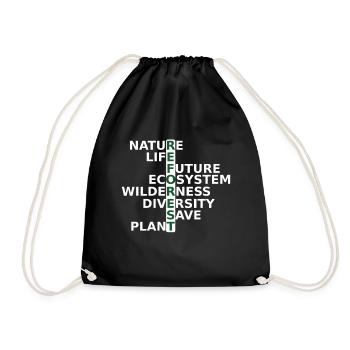 Reforestation is the future for nature and people. - Drawstring Bag - black - Front