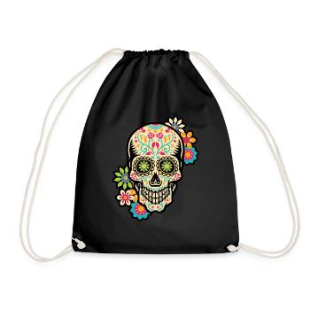 Crâne de sucre, jour des morts, Dia de los Muertos - Sac de sport léger - noir - Devant