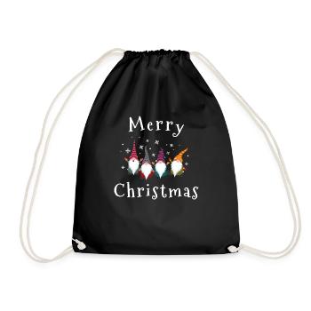 Joyeux Noël avec gnomes - Sac de sport léger - noir - Devant