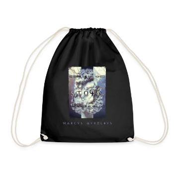 Marcus Aurelius Stoicism Be Happy Motivational - Drawstring Bag - black - Front