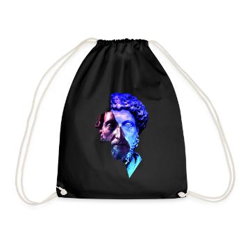 Stoicism Marcus Aurelius Purple Universe Artwork - Drawstring Bag - black - Front
