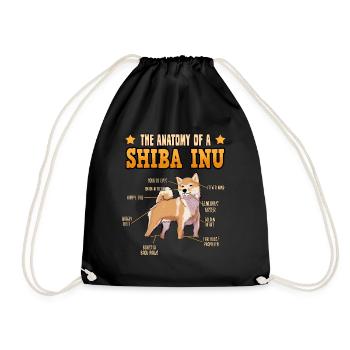 Cadeau d'anatomie d'amant de chien de Shiba Inus de chien - Sac de sport léger - noir - Devant