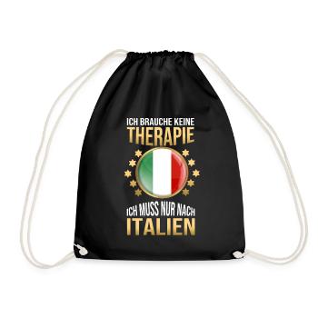 Italien Flag Länderliebe Unisex Lustiger Spruch - Turnbeutel - Schwarz - Vorne