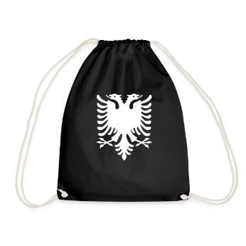 Schwarz Weiße Albanische Flagge Unisex Geschenk - Turnbeutel - Schwarz - Vorne