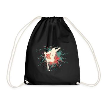 Funny ski skier mountains skiing saying gift - Drawstring Bag - black - Front