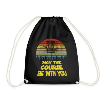 Frisbees Shirt Gift May The Course Be With You - Drawstring Bag - black - Front