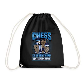 Chess Checkmate Funny Board Game Gift - Drawstring Bag - black - Front