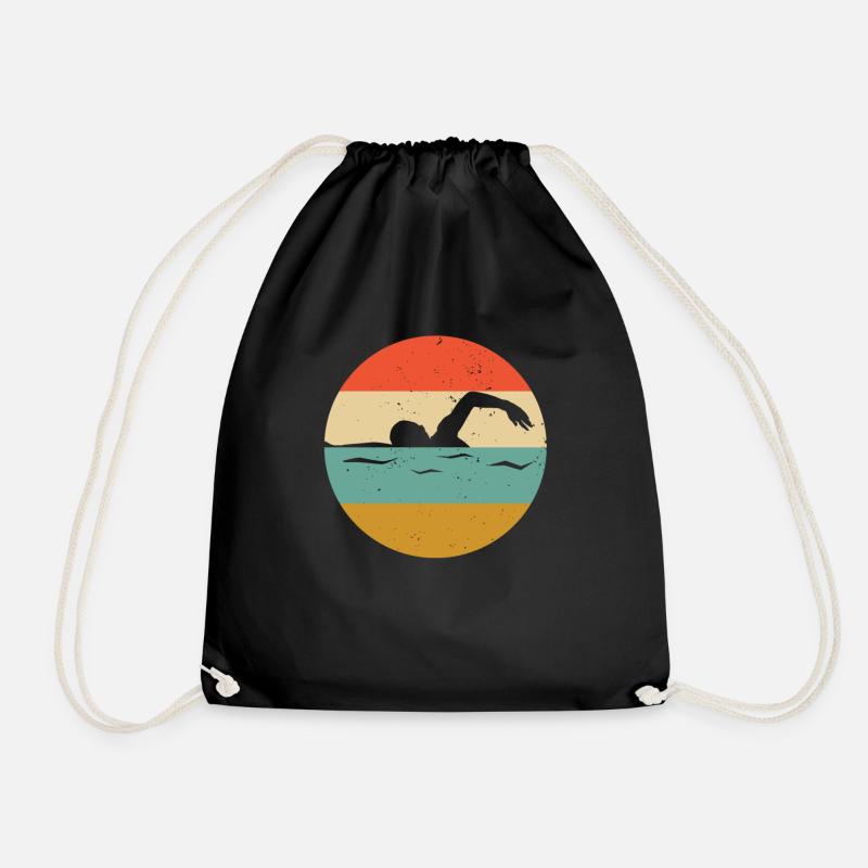 Nage libre rétro vintage - Sac de sport léger - noir