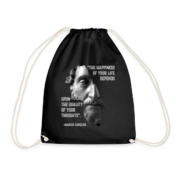 Citation stoïcienne Marc Aurèle Le bonheur de votre vie - Sac de sport léger - noir - Devant