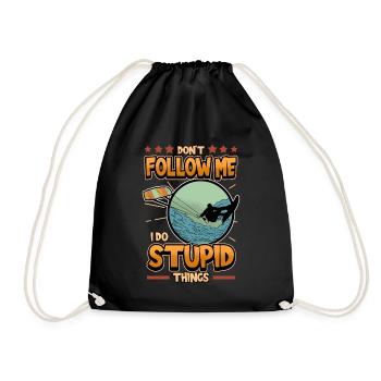 Wakeboard kite surf disant drôle de cadeau - Sac de sport léger - noir - Devant