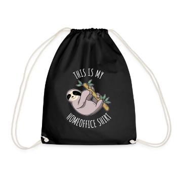 Funny sloth, home office shirt, saying. - Drawstring Bag - black - Front