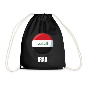 Iraq Flag Shirt for Men Women & Kids Gift - Drawstring Bag - black - Front