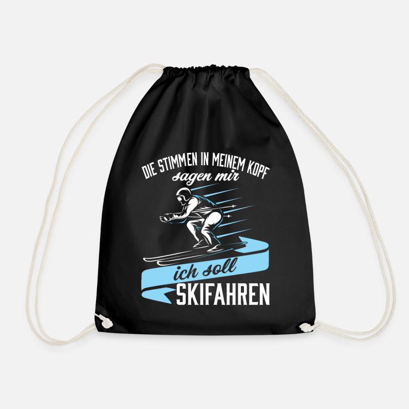 Ich soll Skifahren - Turnbeutel - Schwarz