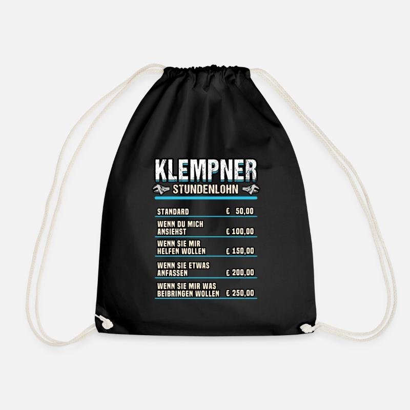 Klempner Handwerker Installateur Spruch Geschenk - Turnbeutel - Schwarz