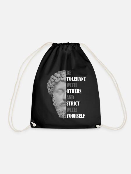 Sei tolerant T-Shirt, Marus Aurelius Geschenk, Stoizismus - Turnbeutel - Schwarz