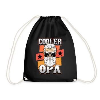 Cooler Opa Vatertag Lustig Großeltern Geschenk - Turnbeutel - Schwarz - Vorne