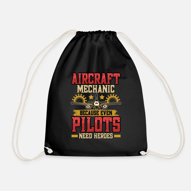 Fluggerätmechaniker Flugzeugmechaniker Geschenk - Turnbeutel - Schwarz