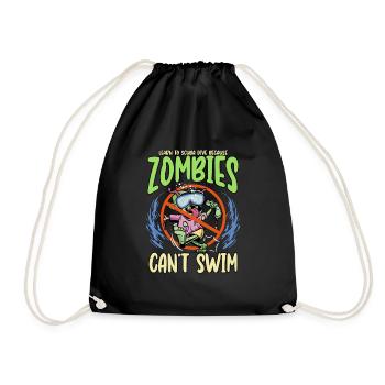 Diving Snorkeling Holiday Coral Reef Diver - Drawstring Bag - black - Front