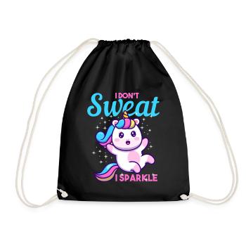 Einhorn ich nicht schwitzen I Sparkle Geschenk - Turnbeutel - Schwarz - Vorne