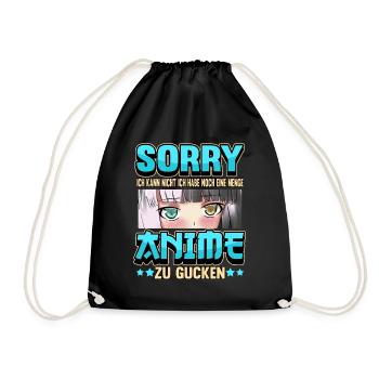 Anime Otaku Weeb Merch Figur Cosplay Manga Lustig - Turnbeutel - Schwarz - Vorne