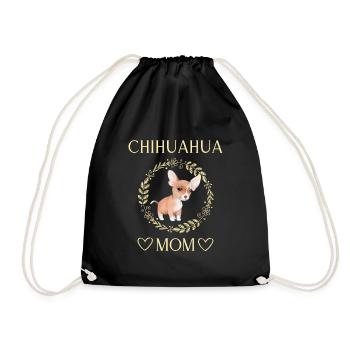 Chihuahua Mom, Chihuahua Mama - Turnbeutel - Schwarz - Vorne