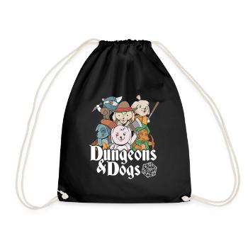 Fantasy Dogs - Dungeons & Dogs - Turnbeutel - Schwarz - Vorne