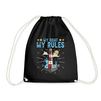 Captain Ship Boat Sailing Harbour Tour Profession - Drawstring Bag - black - Front