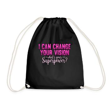 Optician Eyes Visual Aid Glasses Profession Funny - Drawstring Bag - black - Front