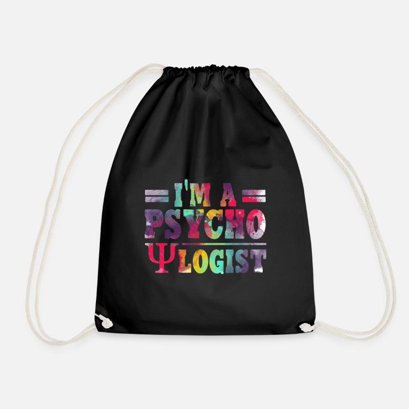 Psychologist Therapist Therapy Psychologist Profession - Drawstring Bag - black