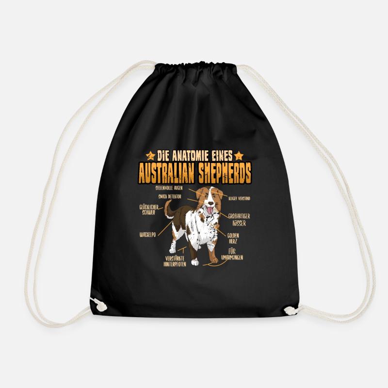Hund Lustig Australian Shepherds Anatomie Geschenk - Turnbeutel - Schwarz