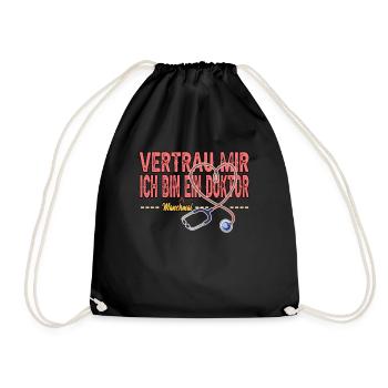 Doktor Allgemeinmediziner Arzt Lustig Geschenk - Turnbeutel - Schwarz - Vorne