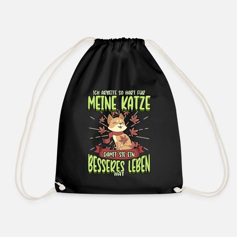 Katze Kätzchen Lustige Sprüche Haustier Geschenk - Turnbeutel - Schwarz