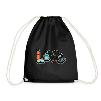 Diving Snorkeling Holiday Coral Reef Divers - Drawstring Bag - black - Front