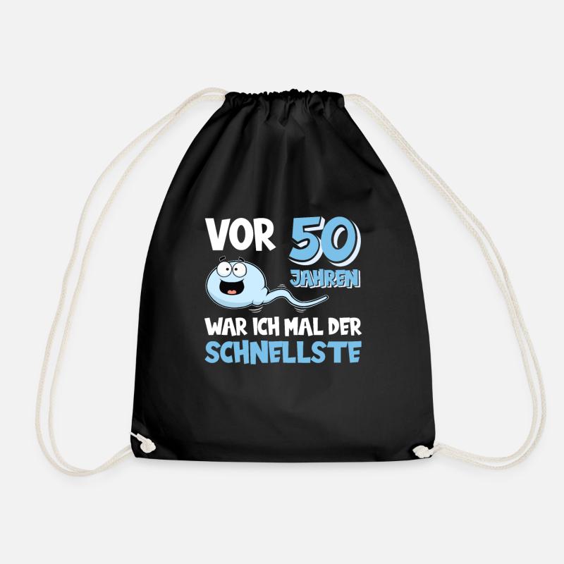Vor 50 Jahren war ich der schnellste lustiges - Turnbeutel - Schwarz