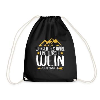 Hiking Wandern Bergsteigen Sport Fitness Natur - Turnbeutel - Schwarz - Vorne