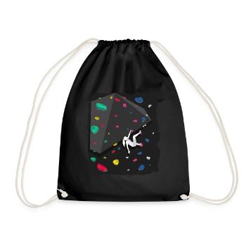 Climbing Boulder wall Rock climbers Bouldering - Drawstring Bag - black - Front