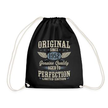 Vintage 1952 Original Vintage Birthday Gift - Drawstring Bag - black - Front
