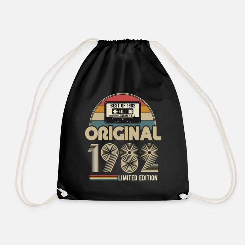 1982 Original Vintage Geburtstag Geschenk - Turnbeutel - Schwarz
