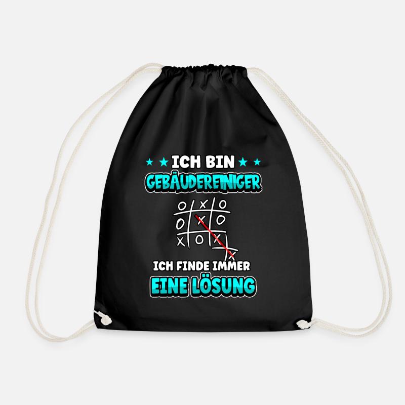 Ich bin Gebäudereiniger ich finde immer - Turnbeutel - Schwarz