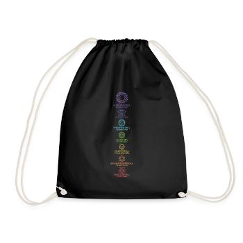 Yoga Meditation Spiritual Body Energy Chakras - Drawstring Bag - black - Front