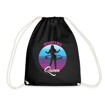 Hooping Queen Hullern Hulahoop - Turnbeutel - Schwarz - Vorne