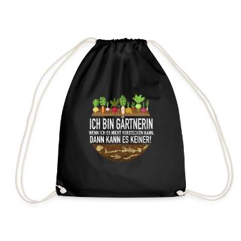 Ich bin Gärtnerin. verstecken kann Garten Skelett - Turnbeutel - Schwarz - Vorne