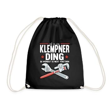 Klempner Sanitär Handwerker Gas Wasser Scheiße - Turnbeutel - Schwarz - Vorne