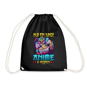Nur ein Junge der Anime & Ramen liebt - Turnbeutel - Schwarz - Vorne