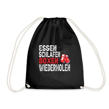 Boxer Kampfsport Boxhandschuhe Sport Fitness - Turnbeutel - Schwarz - Vorne