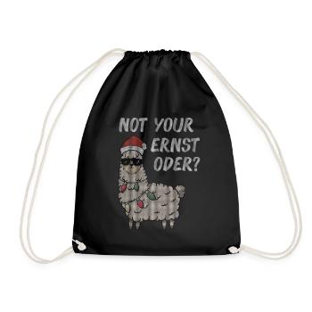 Lama Alpaka Denglisch Not your Ernst - Turnbeutel - Schwarz - Vorne
